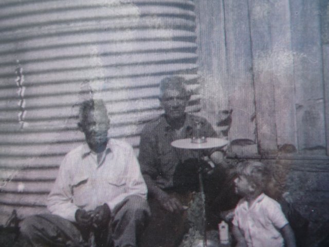 Gordon Morton with his father and uncle